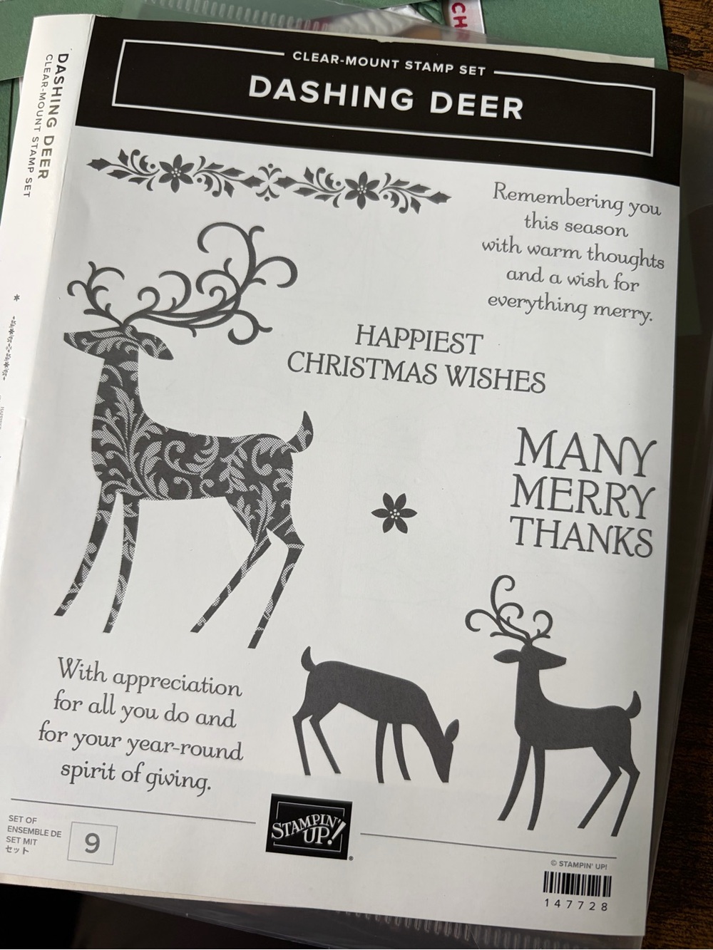 Stampin' Up! Dashing Deer cling stamps and coordinating dies